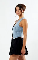 PacSun Cropped Denim Vest