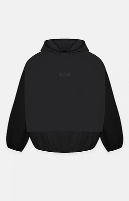 Fear of God Essentials Black Nylon Fleece Hooded Sweatshirt