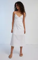 Satin Tie Back Midi Dress