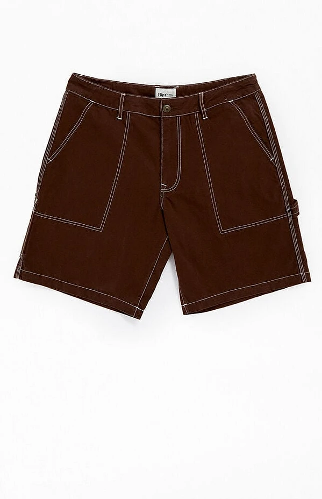 Rhythm Brown Canvas Carpenter Shorts