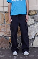 Pacsun Kids Stretch Black E-Waist Porter Baggy Cargo Pants