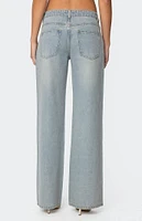Edikted Everly Studded Low Rise Jeans