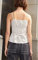 John Galt White & Tan Striped Tiffany Tank Top