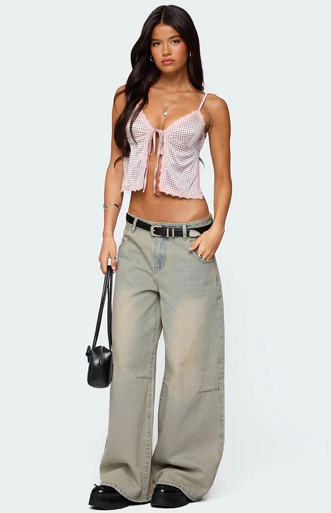 Edikted Santi Low Rise Wide Leg Jeans