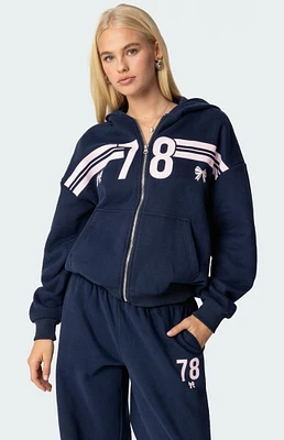 Edikted 78 Bow Zip Up Hoodie