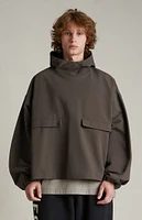 Fear of God Essentials Brown Military Nylon Hooded Anorak Jacket