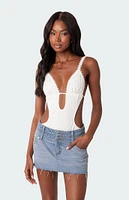 Edikted Textured Cut Out Bodysuit