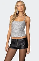 Edikted Celene Sequin Tank Top