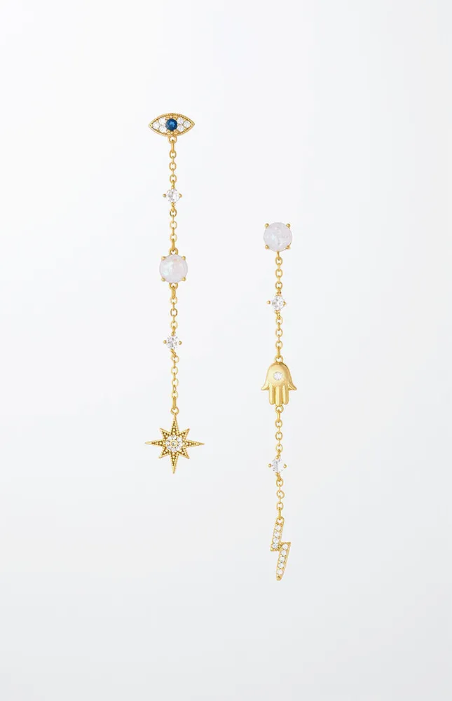 Ettika Opal & Charms Dangle Earrings