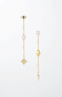 Opal & Charms Dangle Earrings