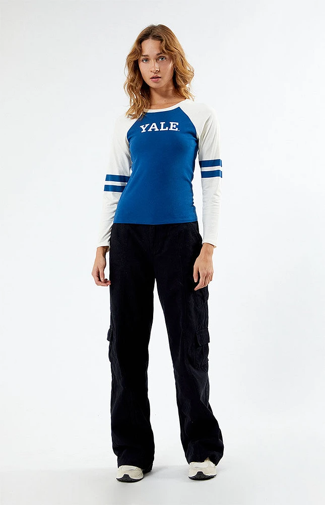 YALE Striped Raglan Long Sleeve T-Shirt