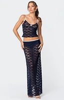 Edikted Vara Sheer Lace Maxi Skirt