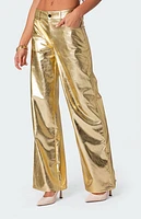 Edikted Rochelle Low Rise Metallic Jeans