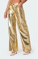 Edikted Rochelle Low Rise Metallic Jeans