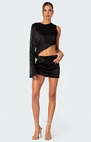 Edikted Solstice Asymmetric Satin Top