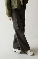 Green High Waisted Wide Leg Cargo Pants