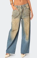 Edikted Muddy Washed Low Rise Jeans