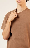 Pacsun Brown Solid Waffle Knit T-Shirt