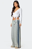 Edikted Side Stripe Washed Low Rise Jeans