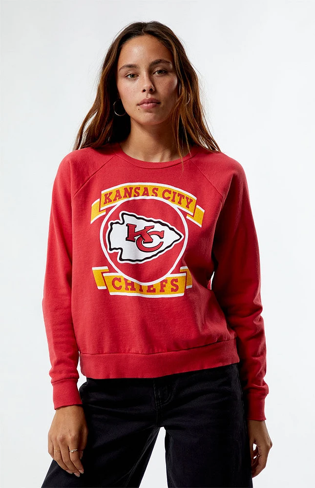 Junk Food Kansas City Chiefs Banner Crew Neck Sweatshirt