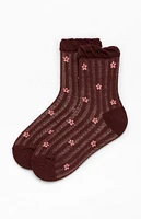Waffle Knit Daisy Ruffle Socks