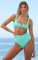 MINKPINK Frankie Scrunch V Cropped Bikini Top