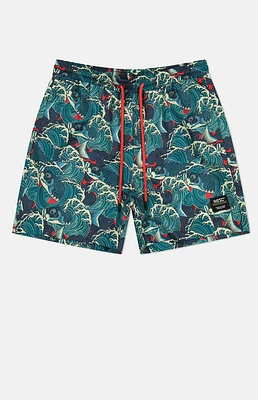 WeSC America Inc Zack Koi AOP 5" Swim Trunks