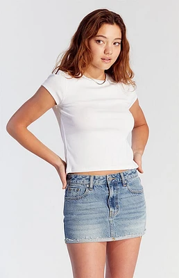 Pacsun Light Indigo Low Rise Denim Mini Skirt
