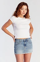 Pacsun Light Indigo Low Rise Denim Mini Skirt