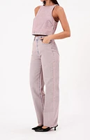 ABRAND Dirty Pink Carrie High Waisted Baggy Jeans