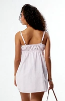 Your Favorite Striped Square Neck Tie Front Mini Dress