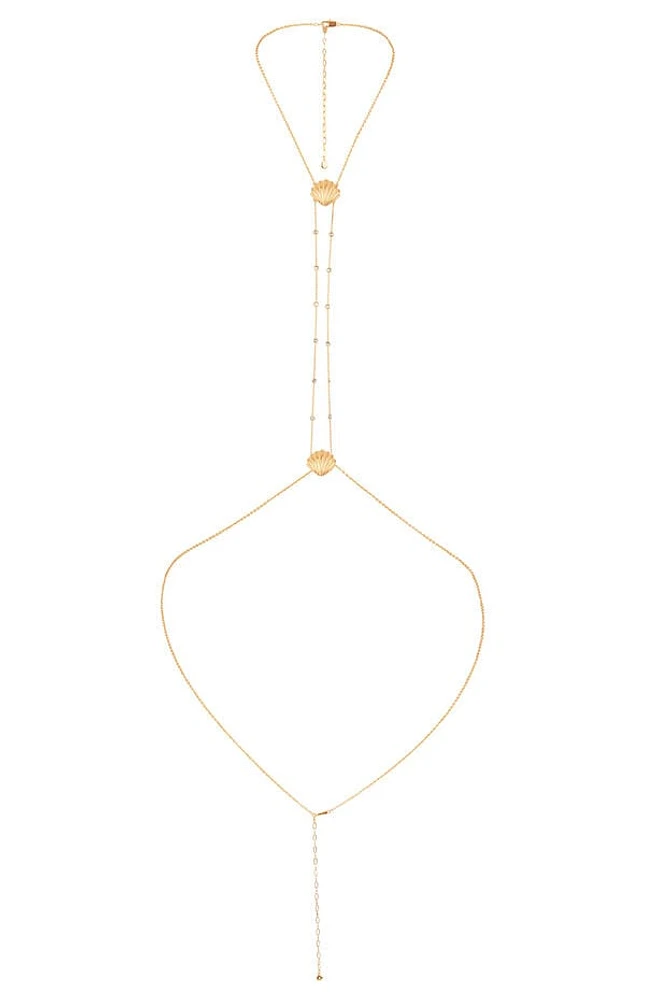 Ettika Scallop Shell & Crystal Body Chain