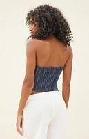 Beverly and Beck Willa Lace Trim Strapless Top