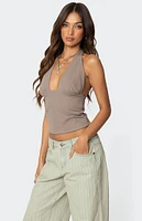 Edikted Mila Plunge Neck Halter Top