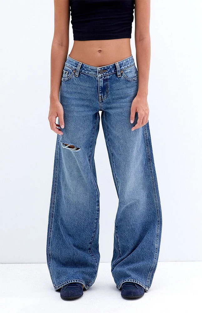 PacSun Medium Indigo Low Rise Baggy Jeans