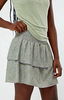 Pacsun Kids Floral Tiered Scrunch Mini Skirt