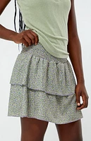 PacSun Kids Floral Tiered Scrunch Mini Skirt