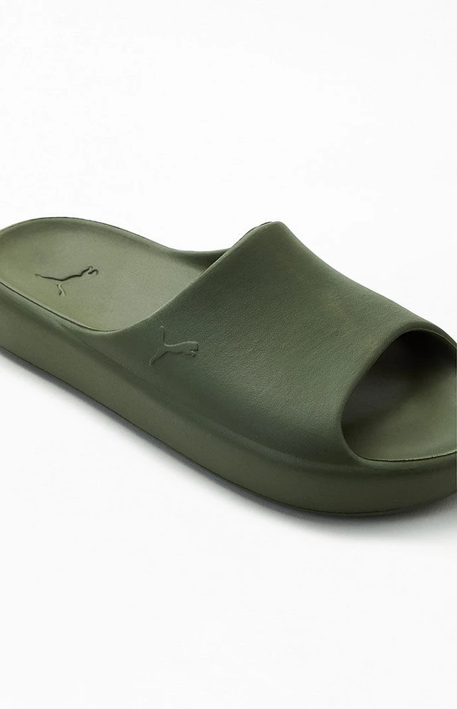 Women's Olive Shibui Cat Slide Sandals