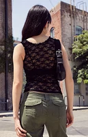 John Galt Black Lace Tank Top