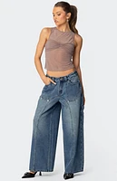 Edikted Tal Baggy Low Rise Carpenter Jeans