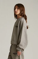 Fear of God Essentials Kids Heather Grey Fleece Crew Neck Sweatshirt