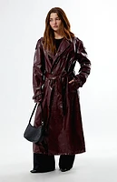 Daisy Street Faux Leather Trench Coat