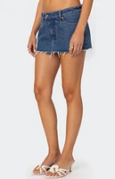 Edikted Clementine Low Rise Denim Micro Skort