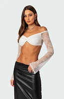 Edikted Sainty Sheer Lace Crop Top