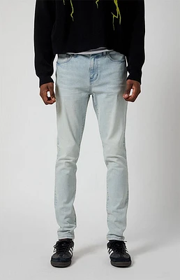 PacSun Stretch Light Indigo Stacked Skinny Jeans