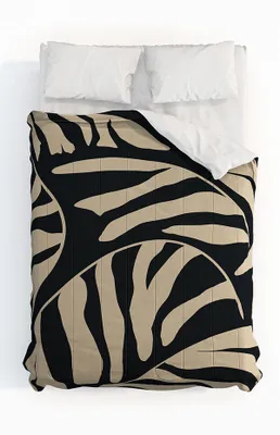Beige & Black Comforter Cotton Full + Pillow Shams Kit