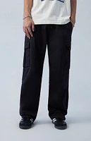 PacSun Stretch Canvas Black Baggy Cargo Pants