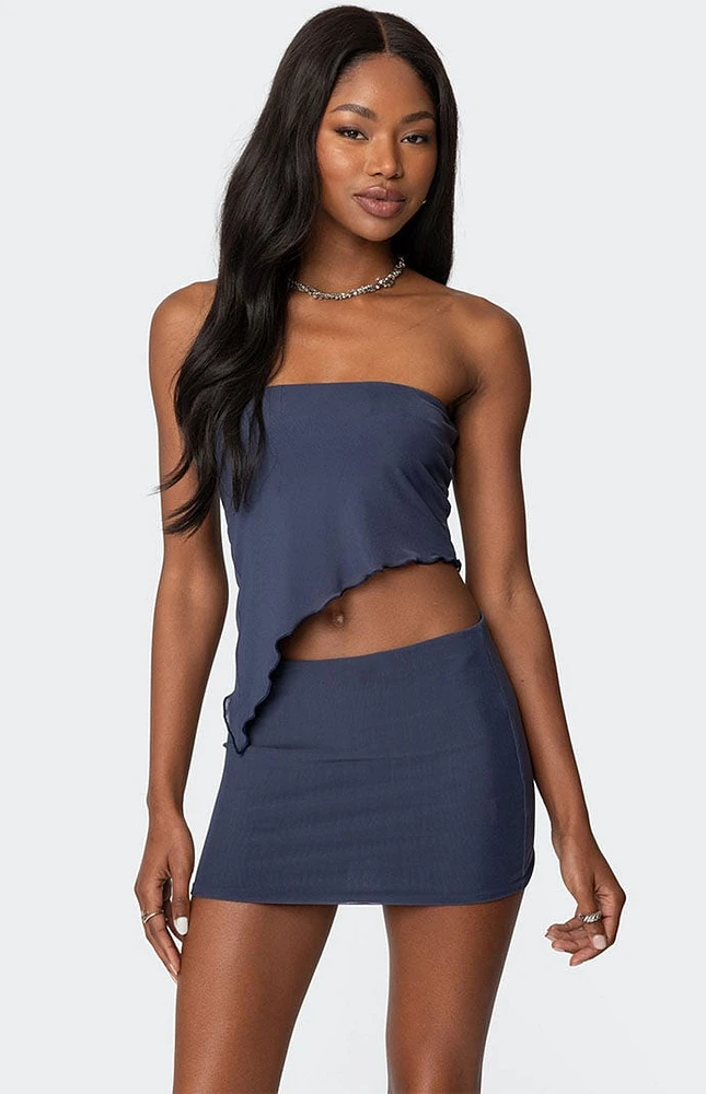 Edikted Vivi Mesh Asymmetric Tube Top