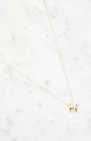 LA Hearts W Initial 14K Gold Plated Necklace