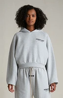 Fear of God Essentials Women's Light Heather Grey Fleece Cropped Hoodie